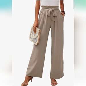 Amazon Women's Beige Wide-Leg Pants
